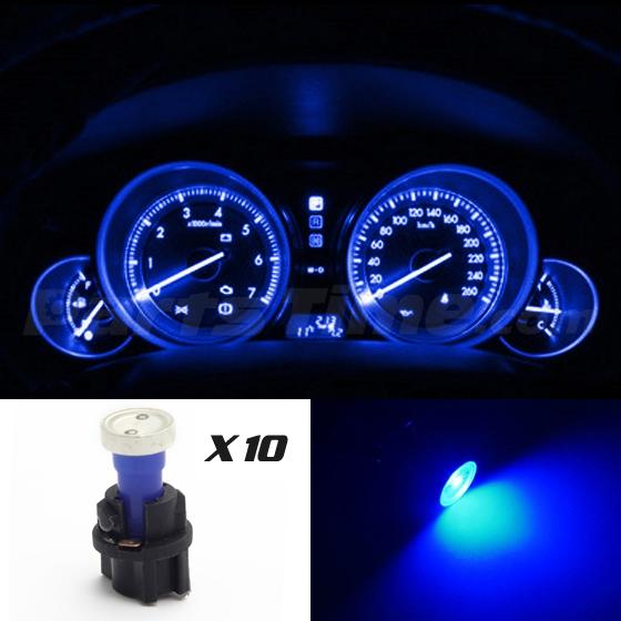 10 x Blue Cob LED Cluster Instrument Bulbs + PC74 Twist locks kit Fit