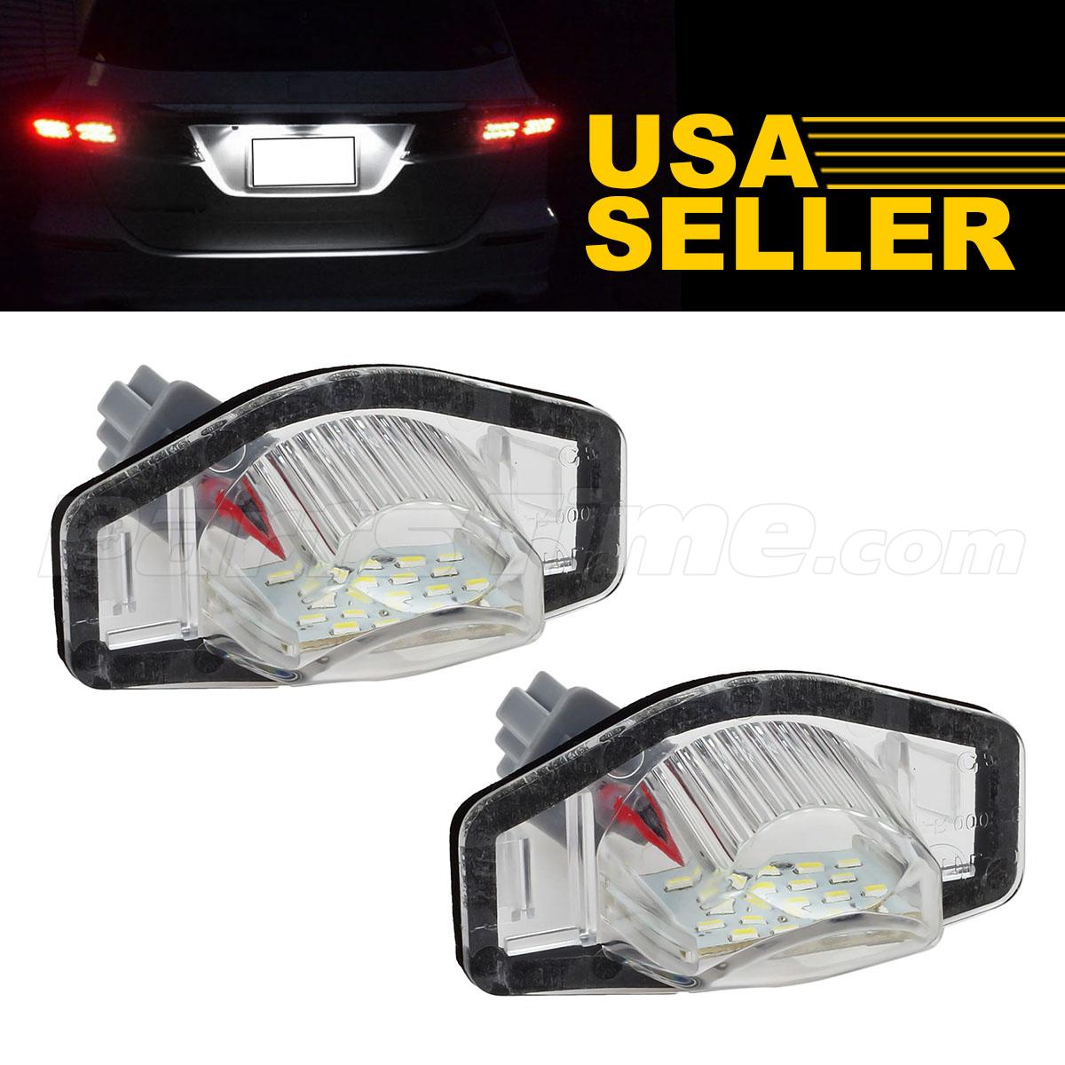 2x White 18SMD License Plate Lights Lamps for Honda Fit Odyssey Stream