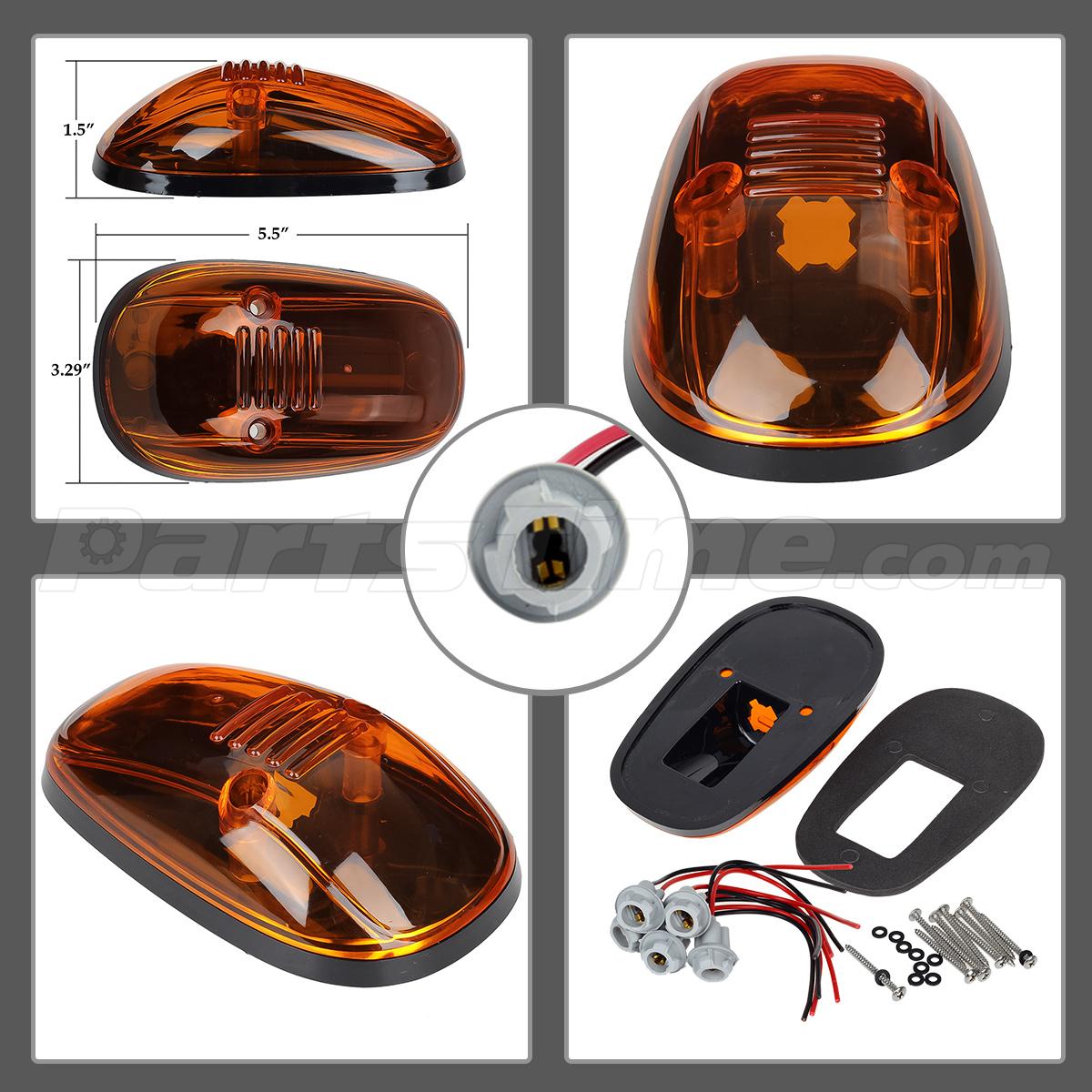 Amber 264145BK Cab Marker Light T10 5050 White LED for 99 02 Dodge RAM