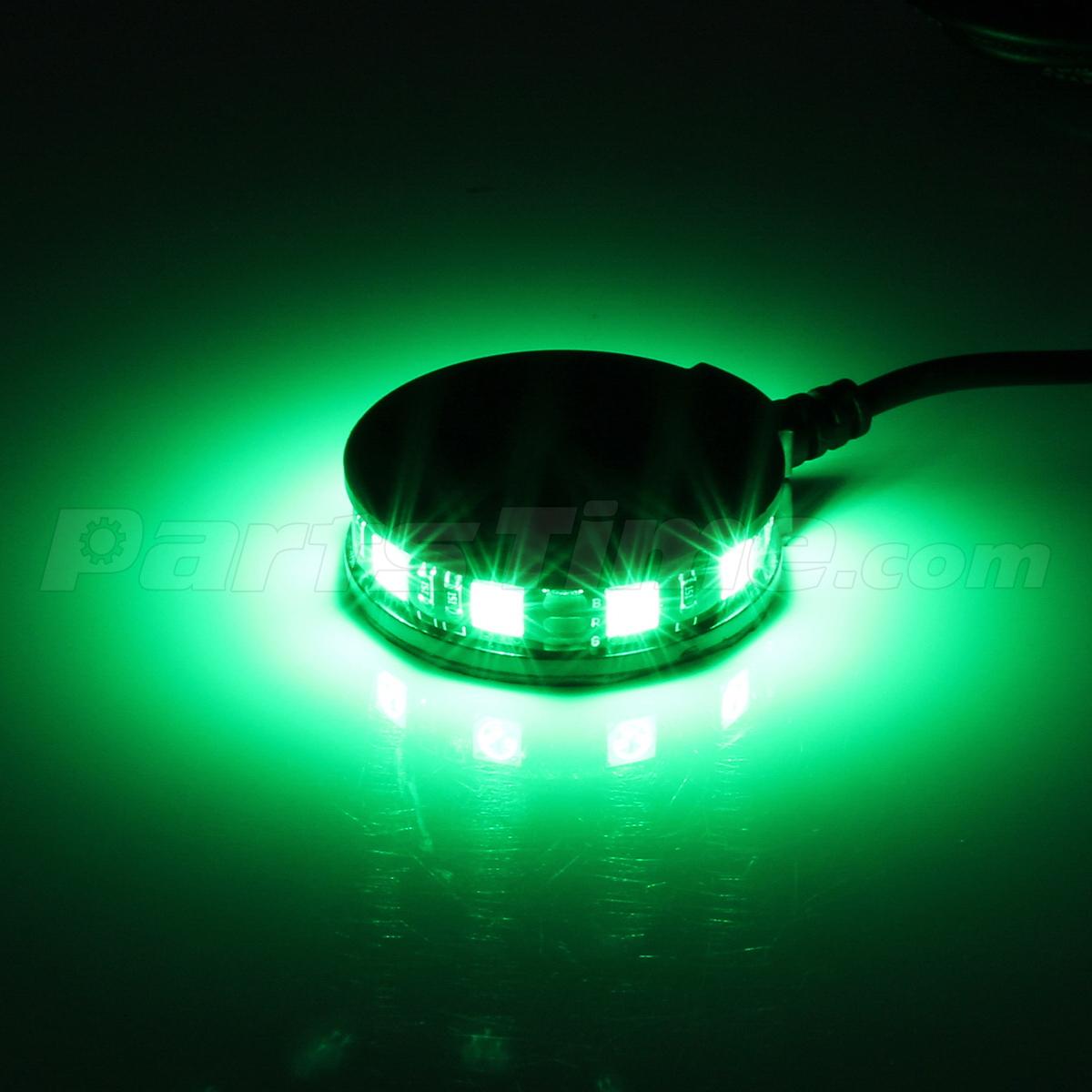 2 Green LED Motorcycle Wheel Pod Rim Accent Lighting Custom Neon Glow 