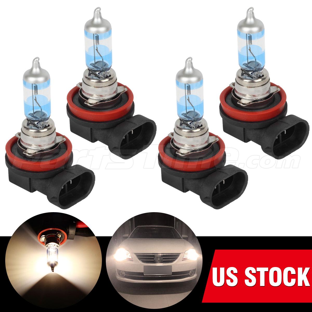 4pcs H11 55W Halogen Headlight Low Beam bulb 5500K for Honda 20122015
