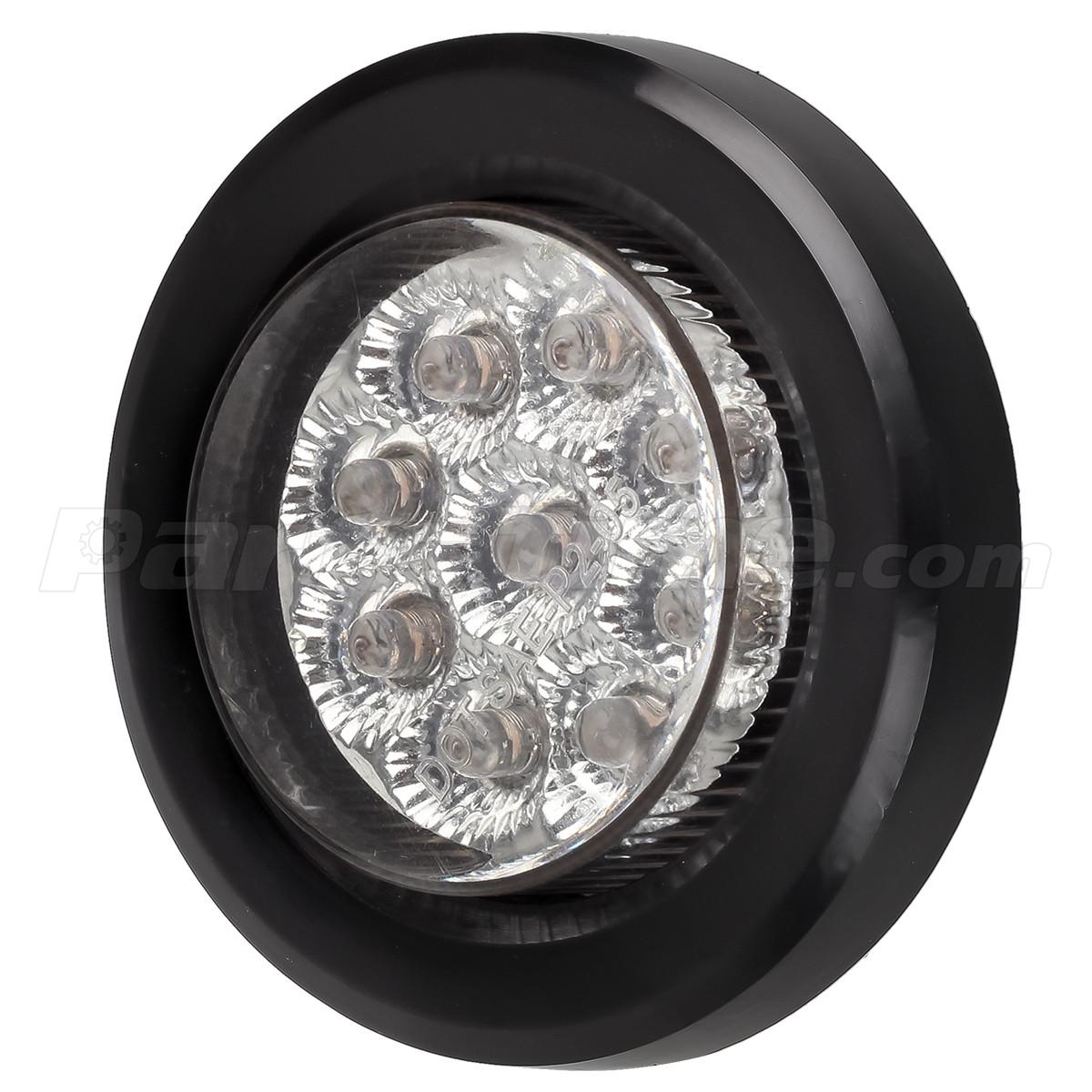 10x 2" Round Led Marker Lights 9LED w Reflector Clear/Amber Kits Grommet/Pigtail